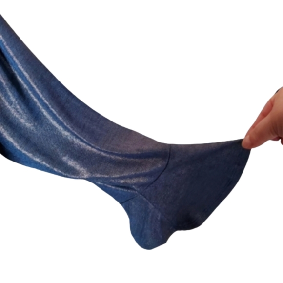 NAVY BLUE SHIMMER ☆ CAGE NECK TOP ☆ 4X ☆ NWT - Picture 4 of 10